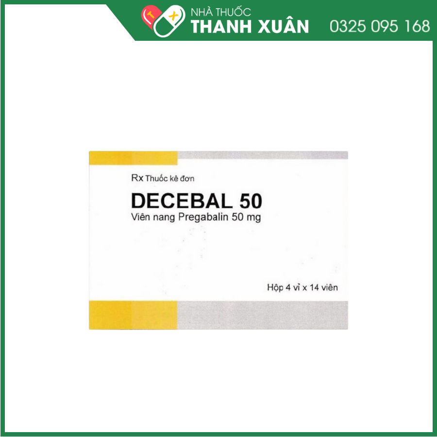 Decebal 50 điều trị động kinh, đau thần kinh, rối loạn lo âu tổng quát